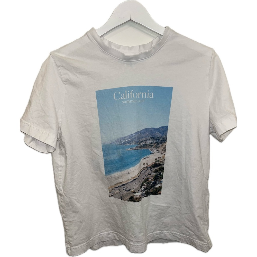 H&M White T-Shirt with Blue California Print
